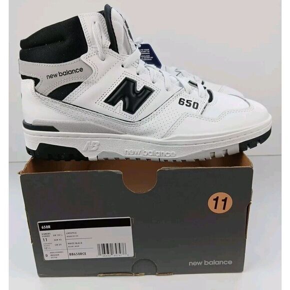 New Balance650R Lifestyle Sneaker White / BLK Shoes BB650RCE Men's Sz 11 New